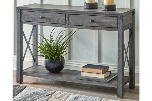 Freedan Grayish Brown Sofa/Console Table - T175-4 - Luna Furniture - Dallas Store