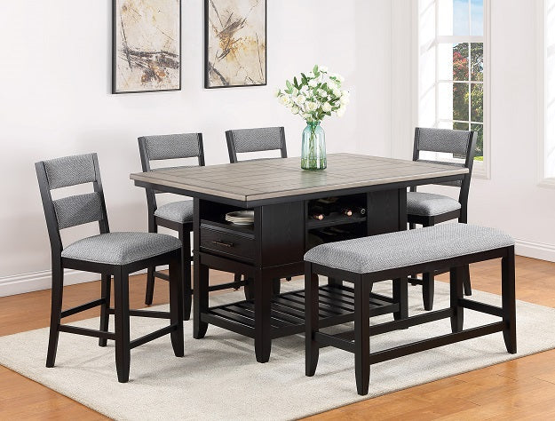 Frey Black/Gray Counter Height Bench - 2716-BENCH - Luna Furniture - Dallas Store