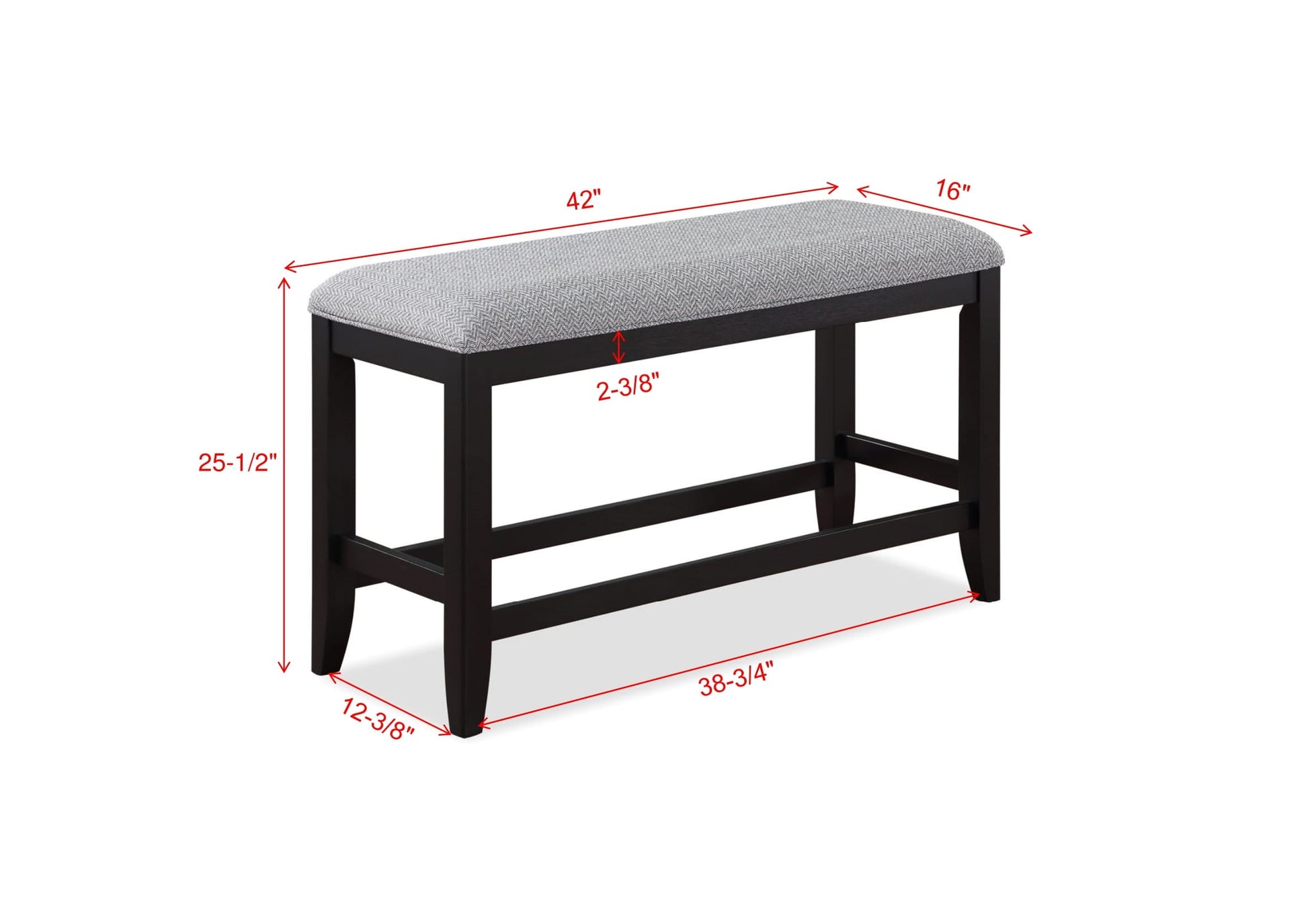 Frey Black/Gray Counter Height Bench - 2716-BENCH - Luna Furniture - Dallas Store