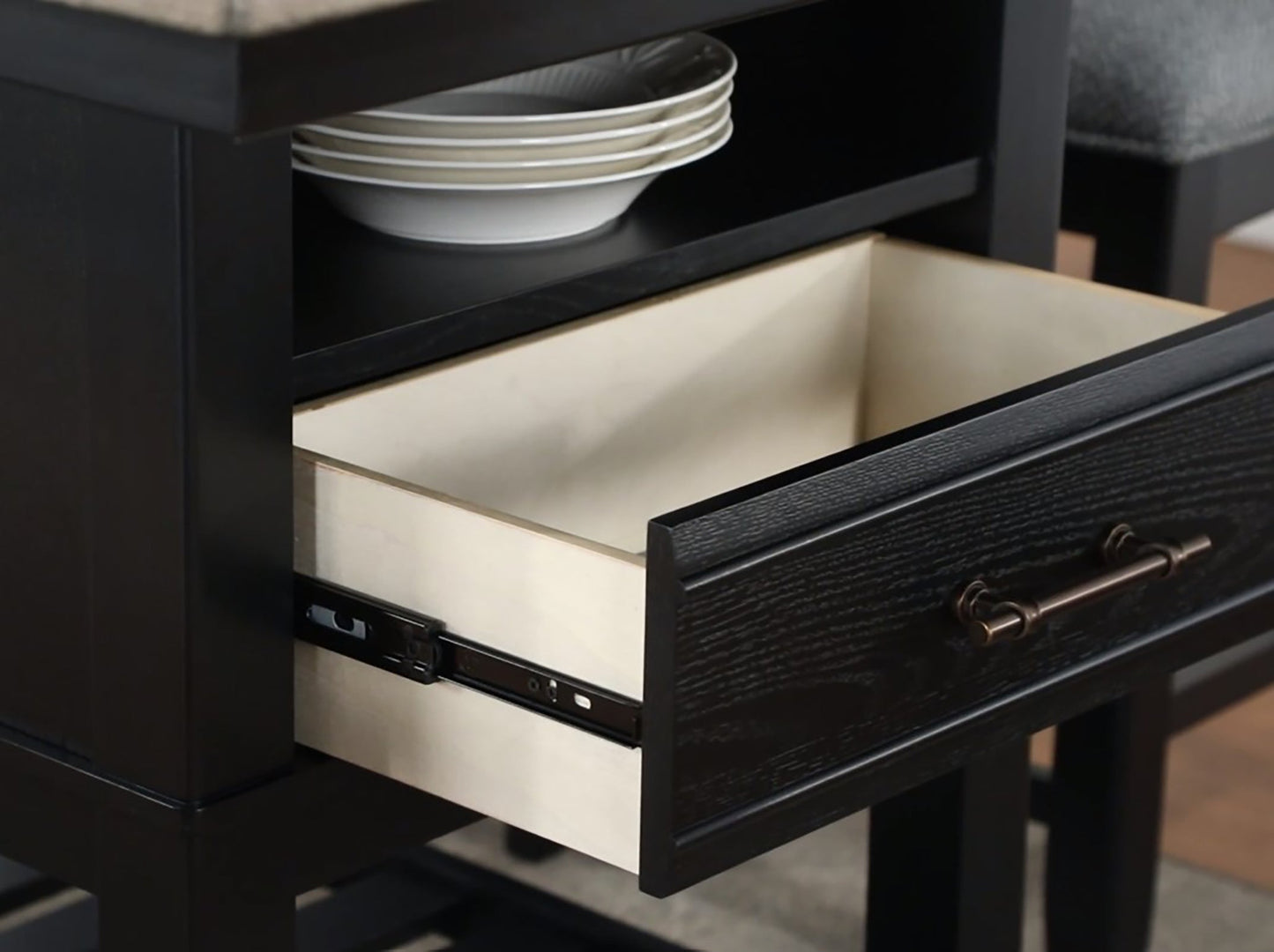 Frey Black/Gray Counter Height Table - SET | 2716T-4060-TOP | 2716T-4060-BASE - Luna Furniture - Dallas Store