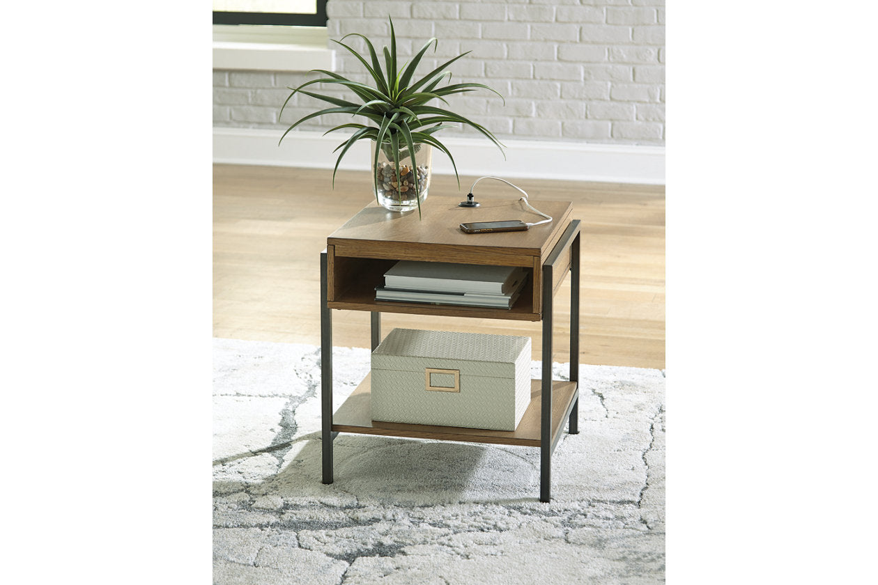 Fridley Brown/Black End Table - T964-3 - Luna Furniture - Dallas Store