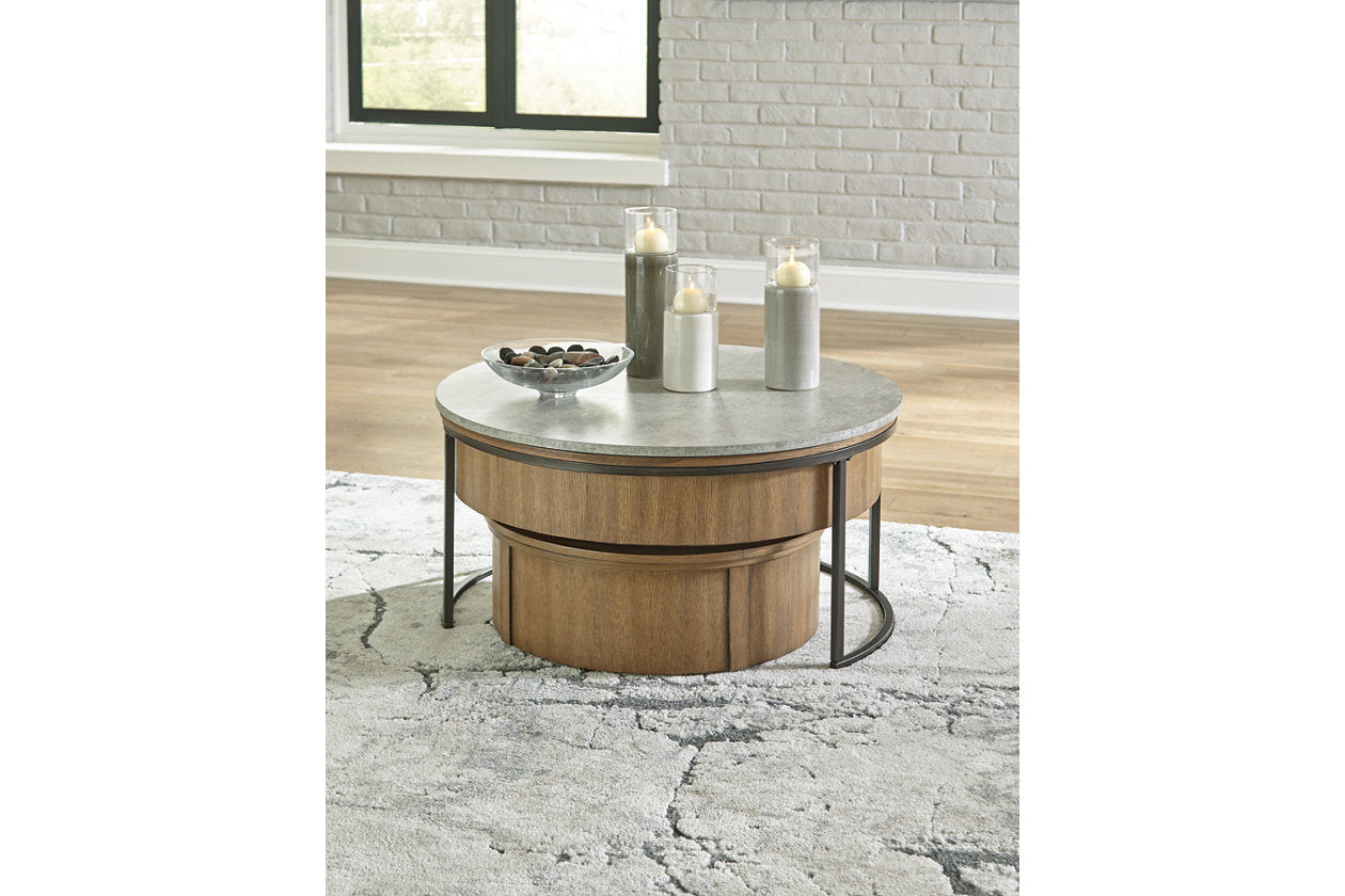 Fridley Gray/Brown/Black Nesting Coffee Table, Set of 2 - T964-8 - Luna Furniture - Dallas Store