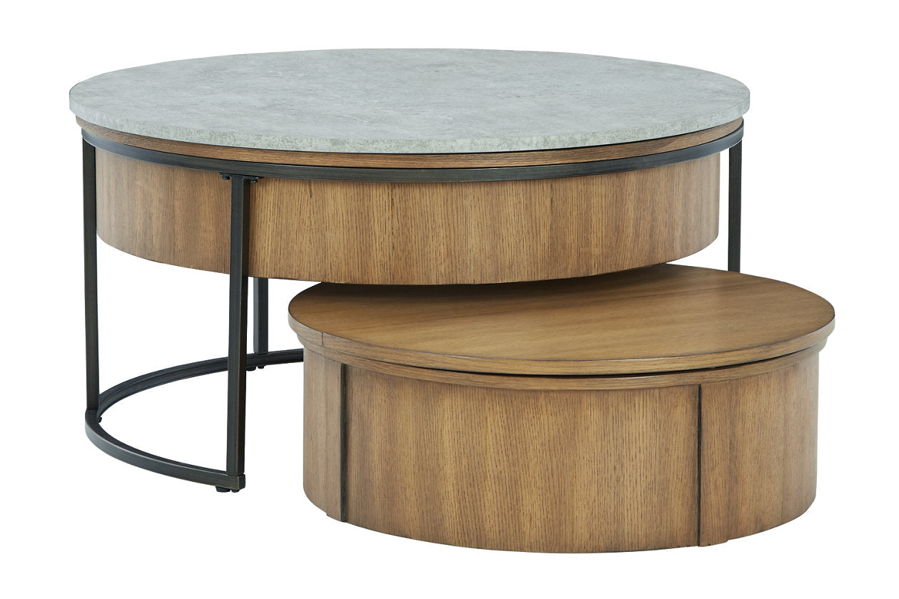 Fridley Gray/Brown/Black Nesting Coffee Table, Set of 2 - T964-8 - Luna Furniture - Dallas Store