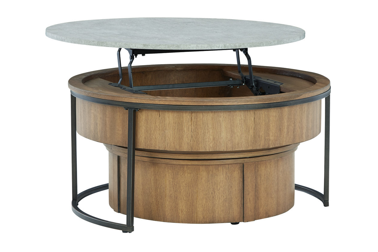 Fridley Gray/Brown/Black Nesting Coffee Table, Set of 2 - T964-8 - Luna Furniture - Dallas Store