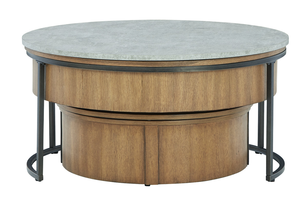 Fridley Gray/Brown/Black Nesting Coffee Table, Set of 2 - T964-8 - Luna Furniture - Dallas Store
