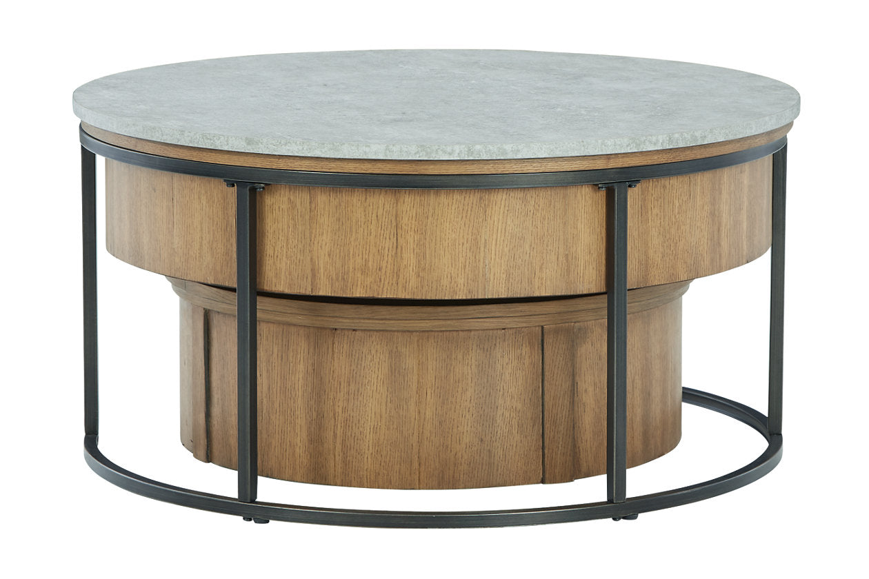 Fridley Gray/Brown/Black Nesting Coffee Table, Set of 2 - T964-8 - Luna Furniture - Dallas Store
