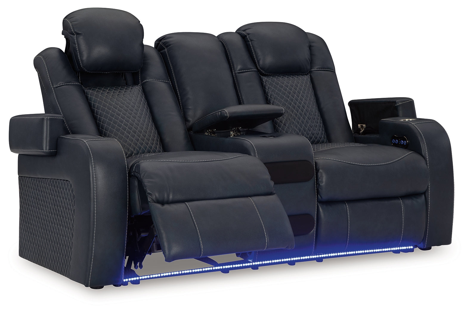 Fyne-Dyme Sapphire Power Reclining Loveseat with Console - 3660318 - Luna Furniture - Dallas Store