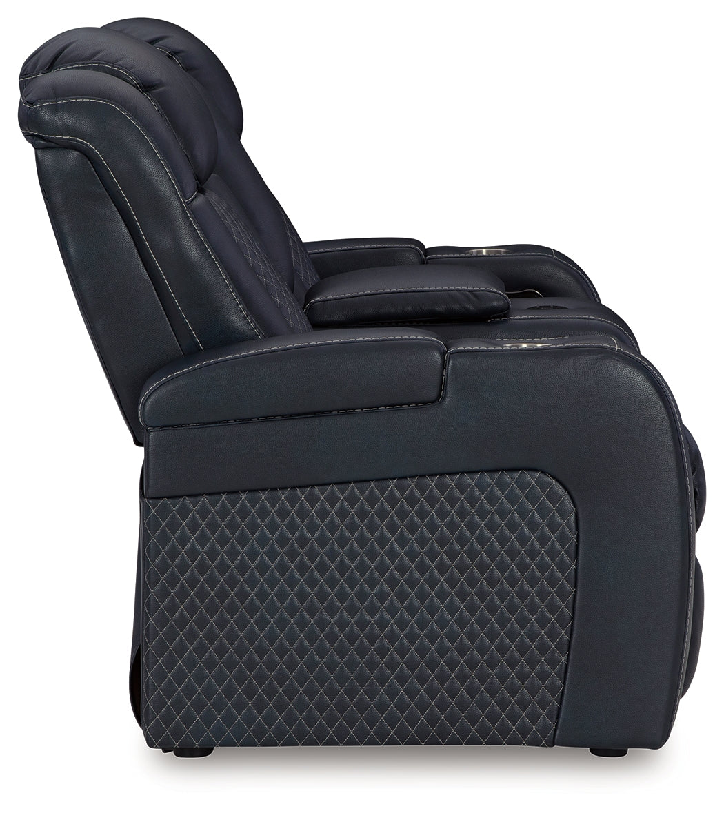 Fyne-Dyme Sapphire Power Reclining Loveseat with Console - 3660318 - Luna Furniture - Dallas Store