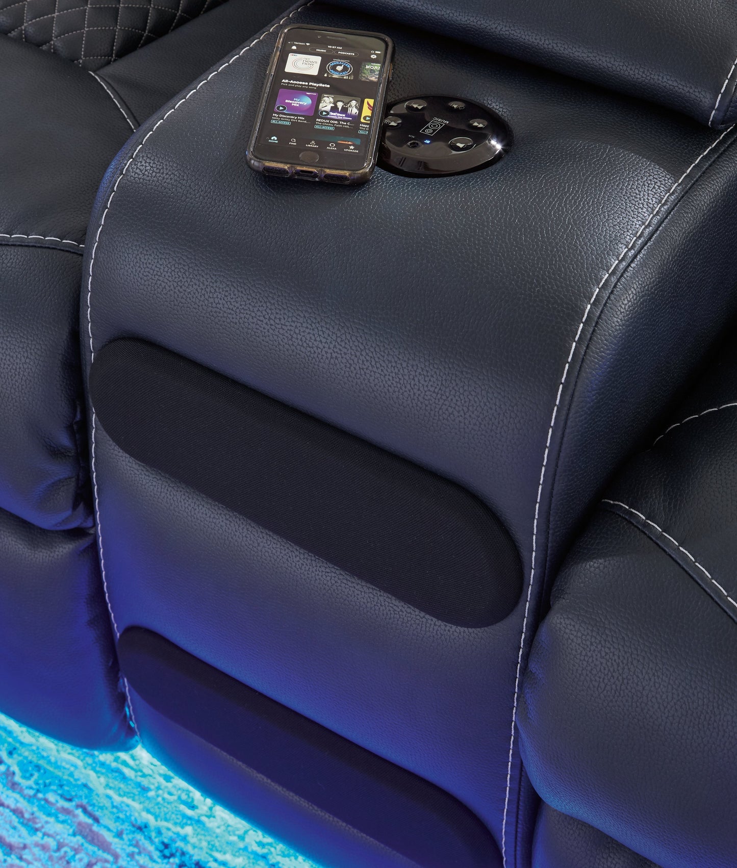 Fyne-Dyme Sapphire Power Reclining Loveseat with Console - 3660318 - Luna Furniture - Dallas Store