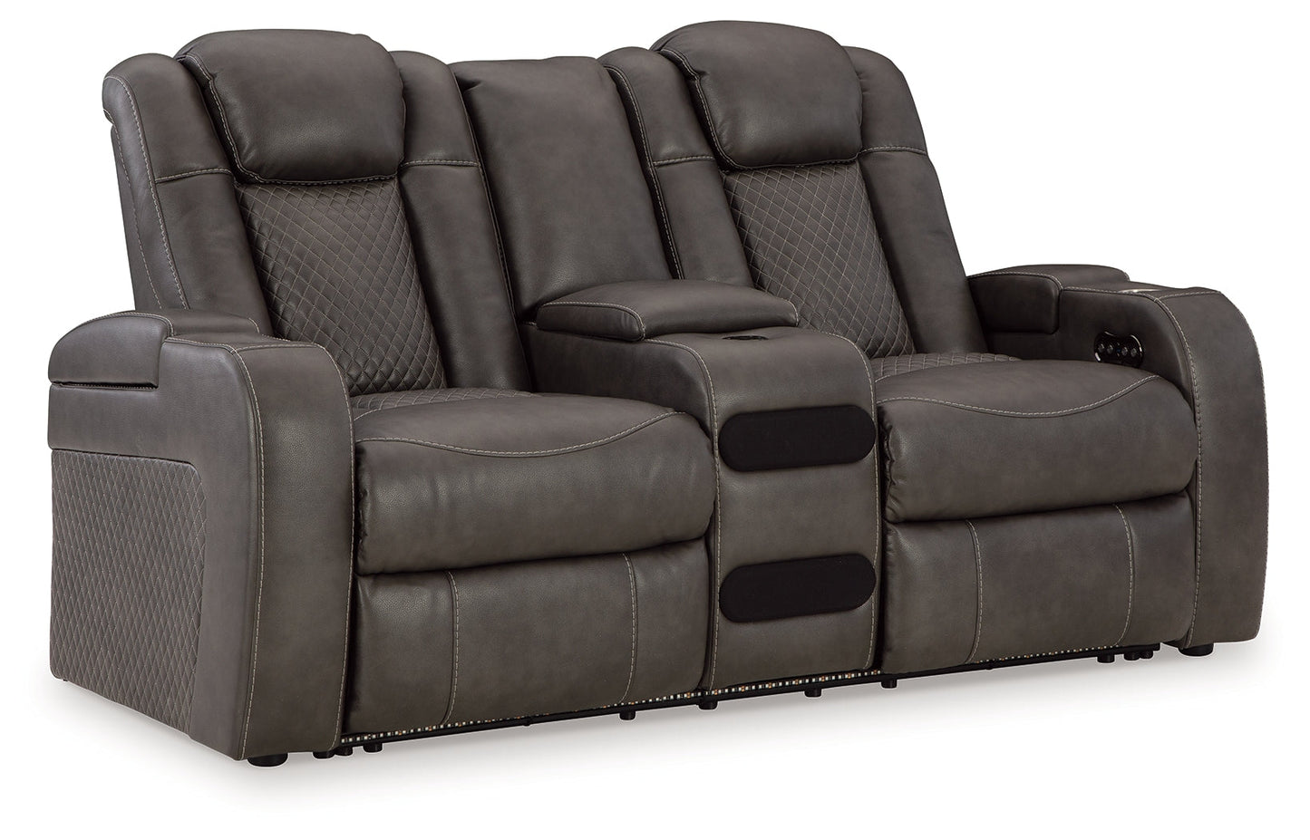 Fyne-Dyme Shadow Power Reclining Loveseat with Console - 3660218 - Luna Furniture - Dallas Store