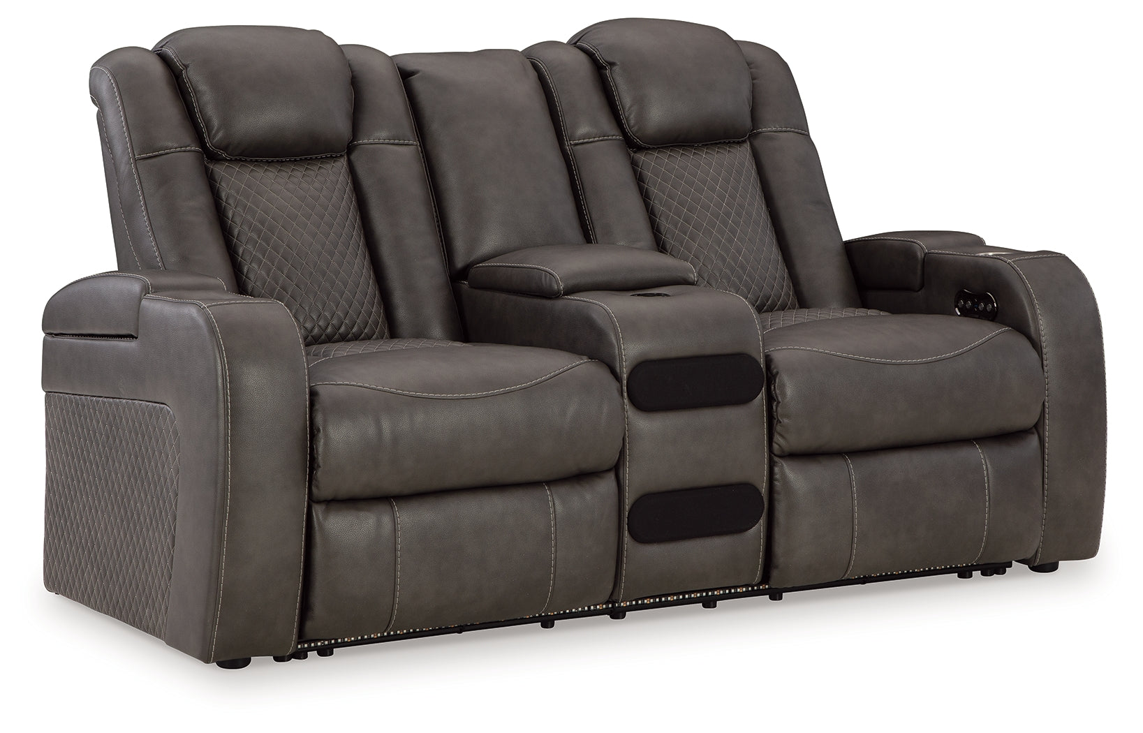Fyne-Dyme Shadow Power Reclining Loveseat with Console - 3660218 - Luna Furniture - Dallas Store