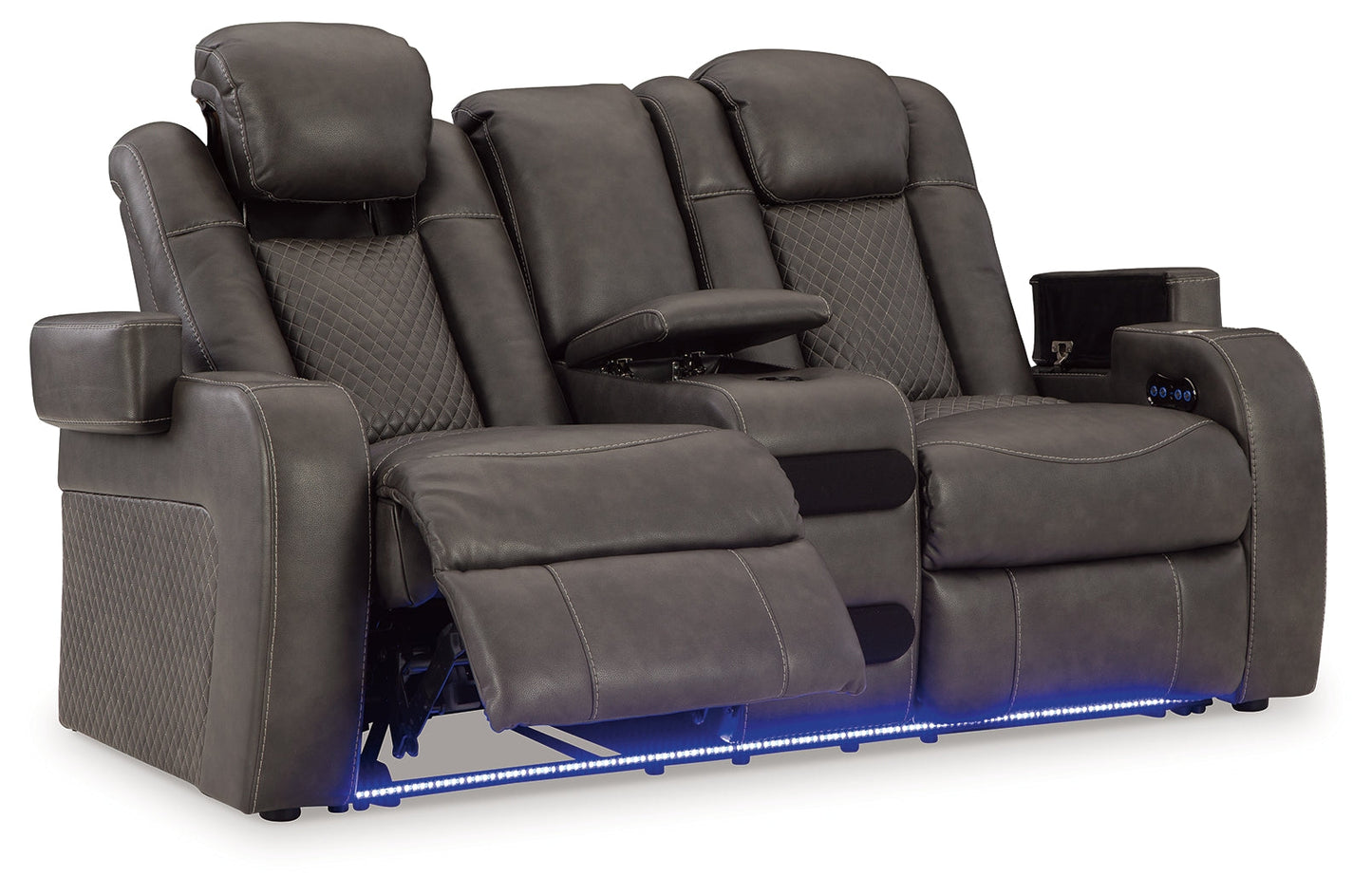Fyne-Dyme Shadow Power Reclining Loveseat with Console - 3660218 - Luna Furniture - Dallas Store