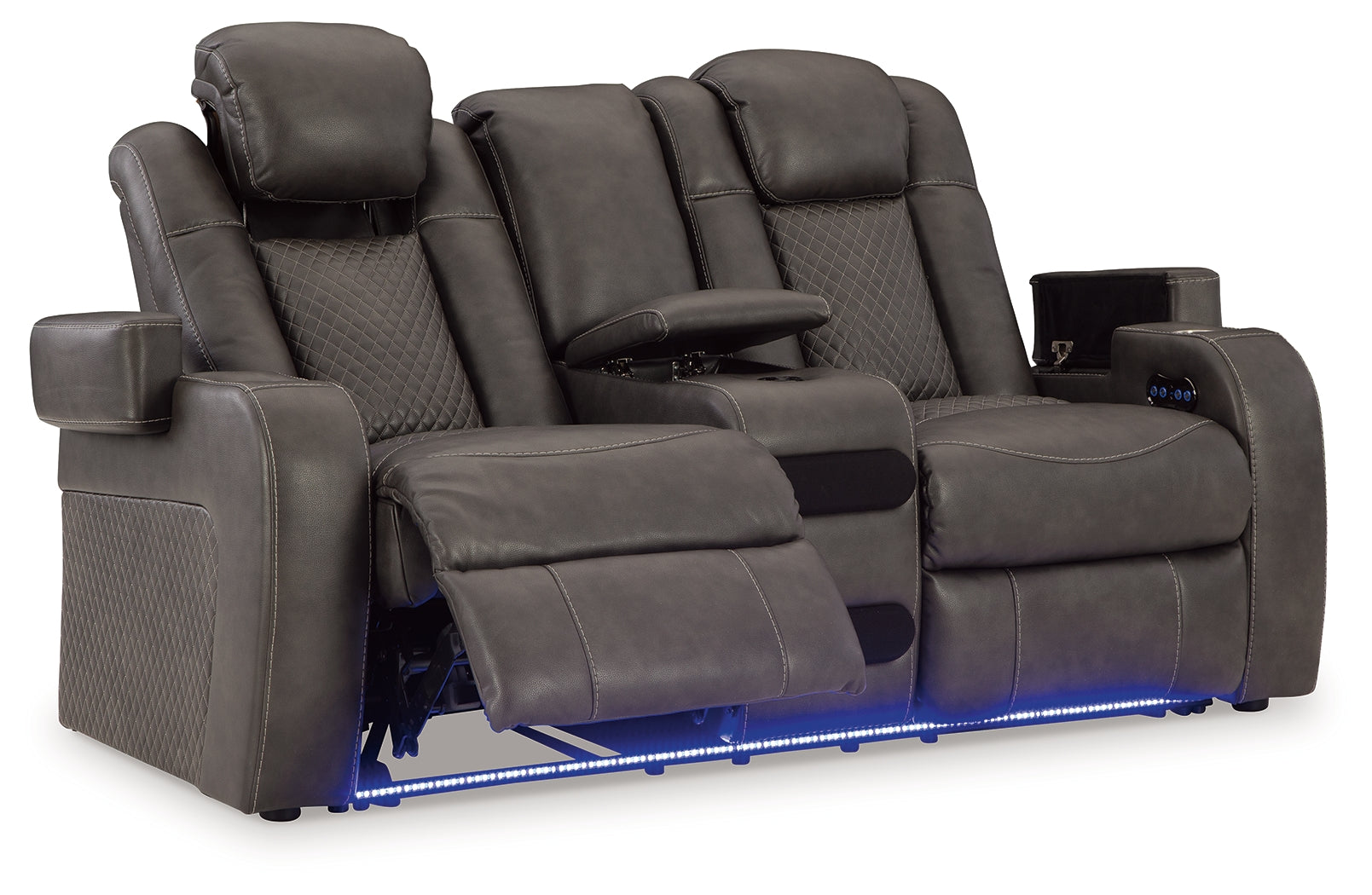 Fyne-Dyme Shadow Power Reclining Loveseat with Console - 3660218 - Luna Furniture - Dallas Store