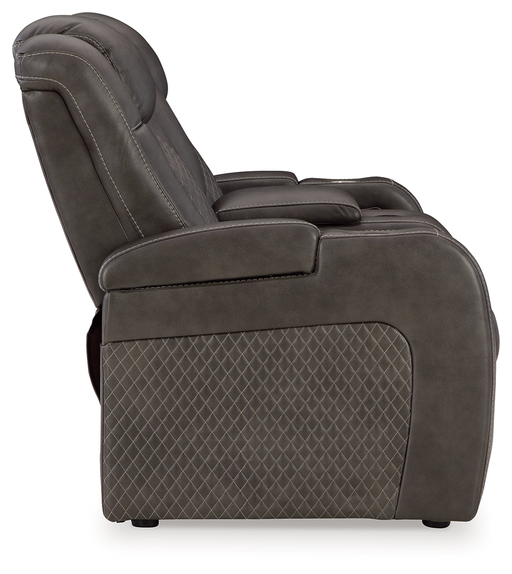 Fyne-Dyme Shadow Power Reclining Loveseat with Console - 3660218 - Luna Furniture - Dallas Store