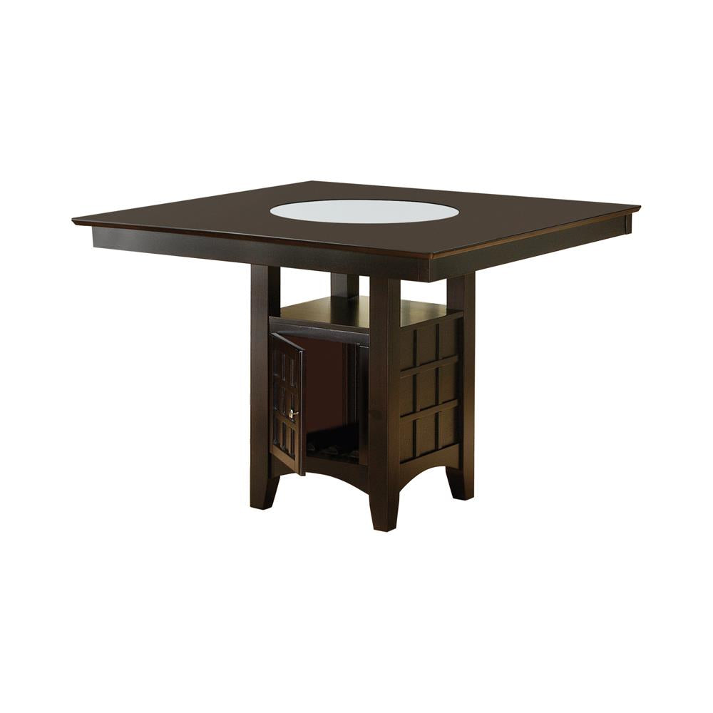 Gabriel Cappuccino Storage Counter Height Table - 100438 - Luna Furniture - Dallas Store