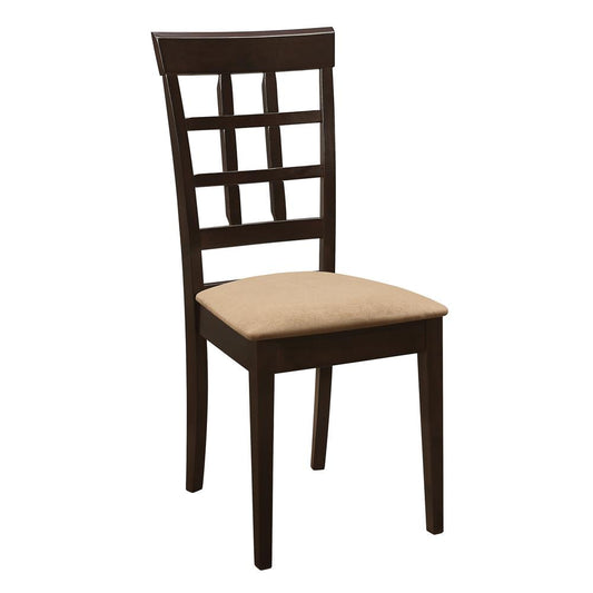 Gabriel Cappuccino/Tan Lattice Back Side Chairs, Set of 2 - 100772 - Luna Furniture - Dallas Store