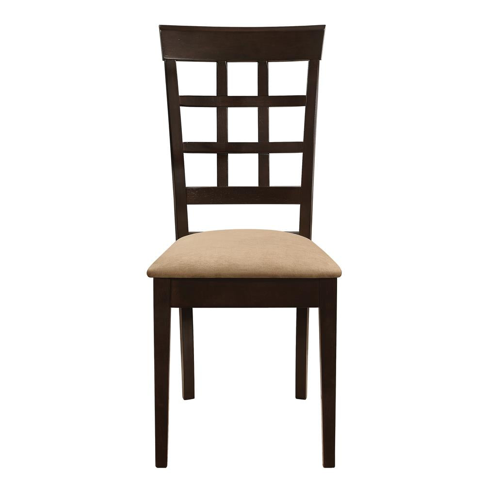 Gabriel Cappuccino/Tan Lattice Back Side Chairs, Set of 2 - 100772 - Luna Furniture - Dallas Store