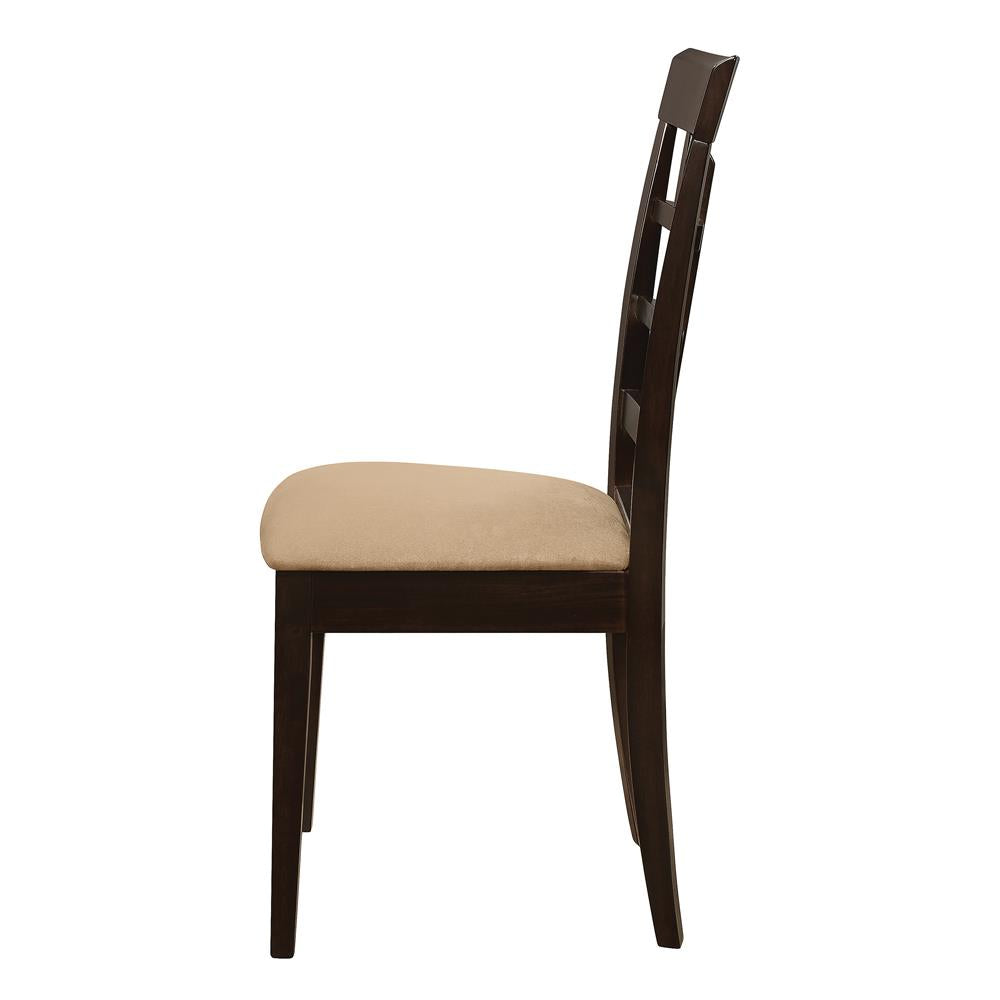 Gabriel Cappuccino/Tan Lattice Back Side Chairs, Set of 2 - 100772 - Luna Furniture - Dallas Store