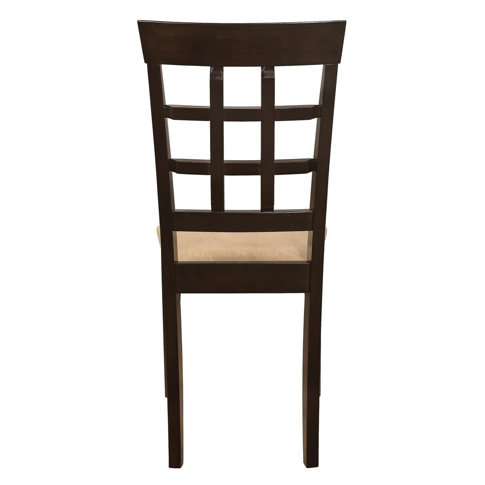Gabriel Cappuccino/Tan Lattice Back Side Chairs, Set of 2 - 100772 - Luna Furniture - Dallas Store