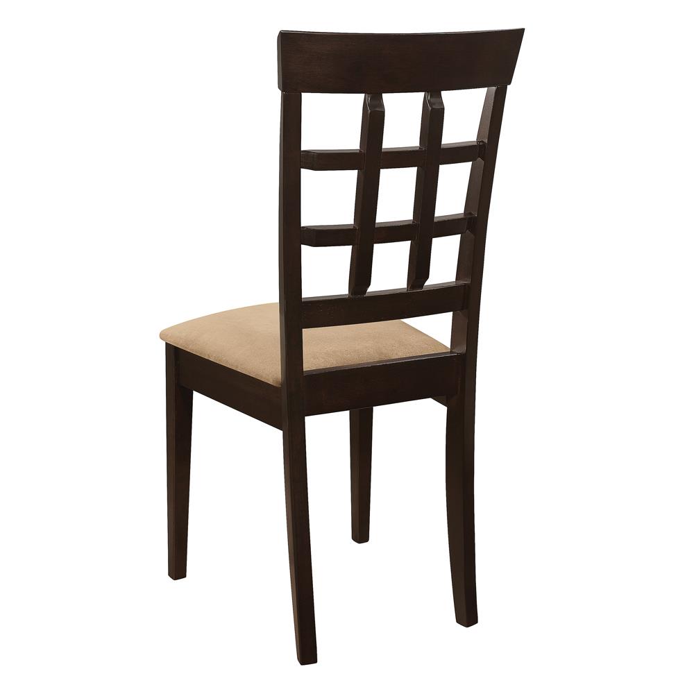 Gabriel Cappuccino/Tan Lattice Back Side Chairs, Set of 2 - 100772 - Luna Furniture - Dallas Store