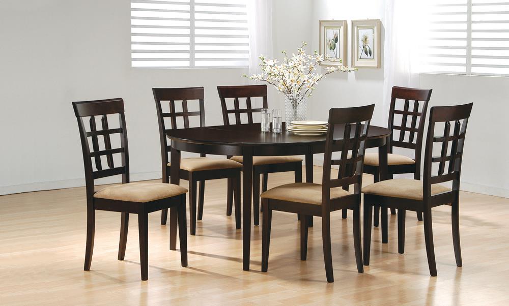 Gabriel Cappuccino/Tan Lattice Back Side Chairs, Set of 2 - 100772 - Luna Furniture - Dallas Store