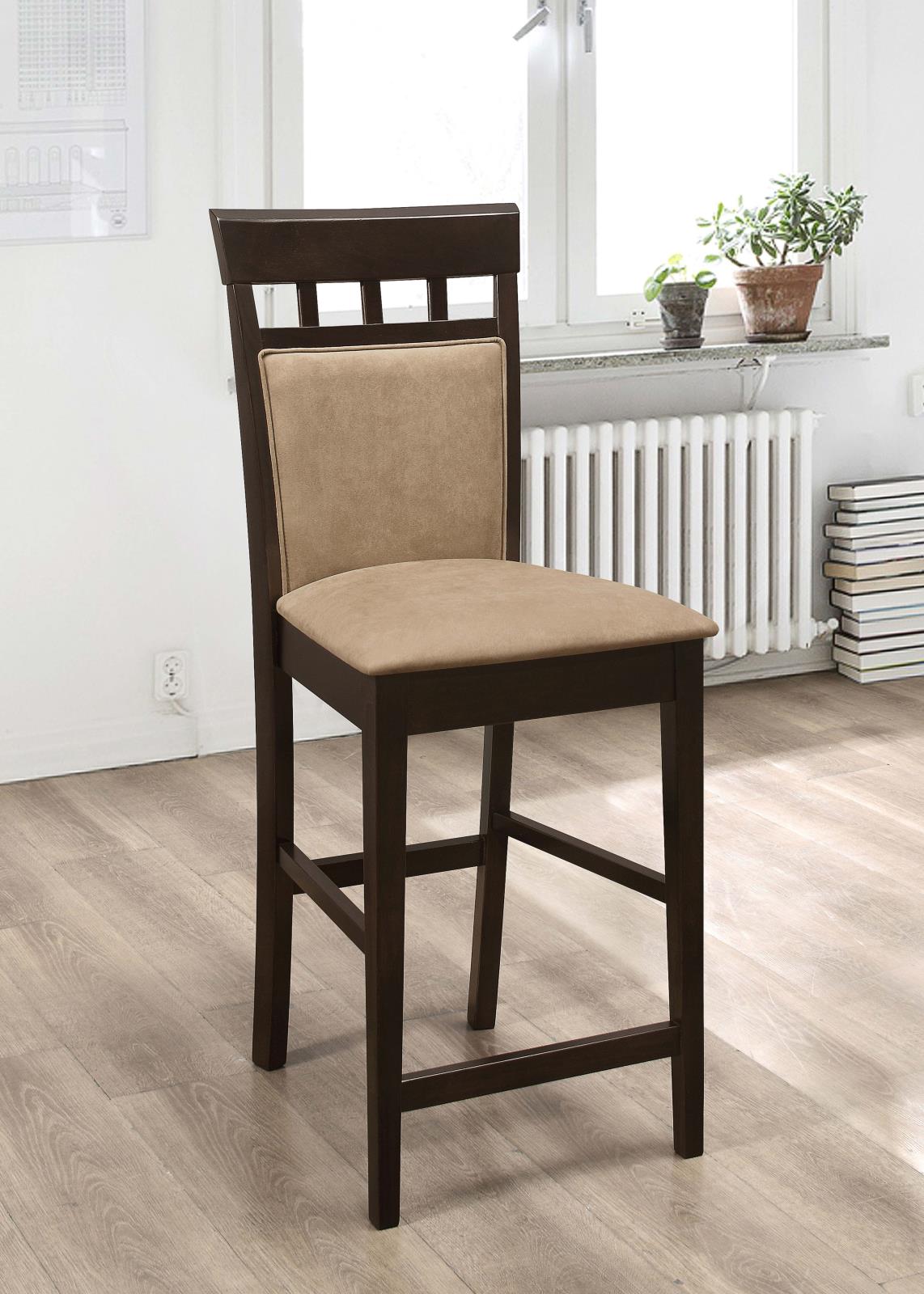 Gabriel Cappuccino/Tan Upholstered Counter Height Stools, Set of 2 - 100219 - Luna Furniture - Dallas Store