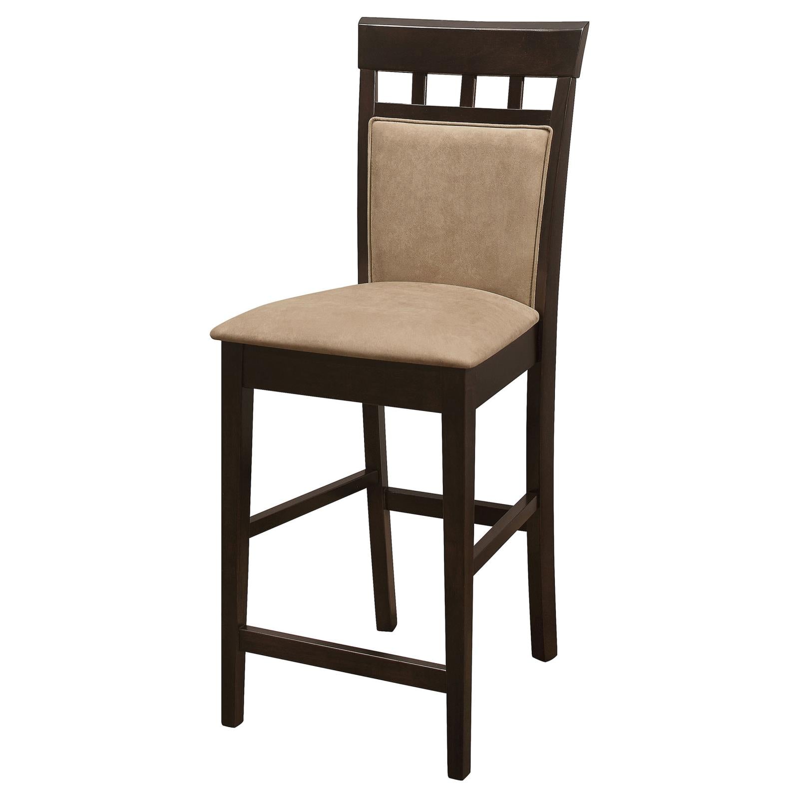 Gabriel Cappuccino/Tan Upholstered Counter Height Stools, Set of 2 - 100219 - Luna Furniture - Dallas Store