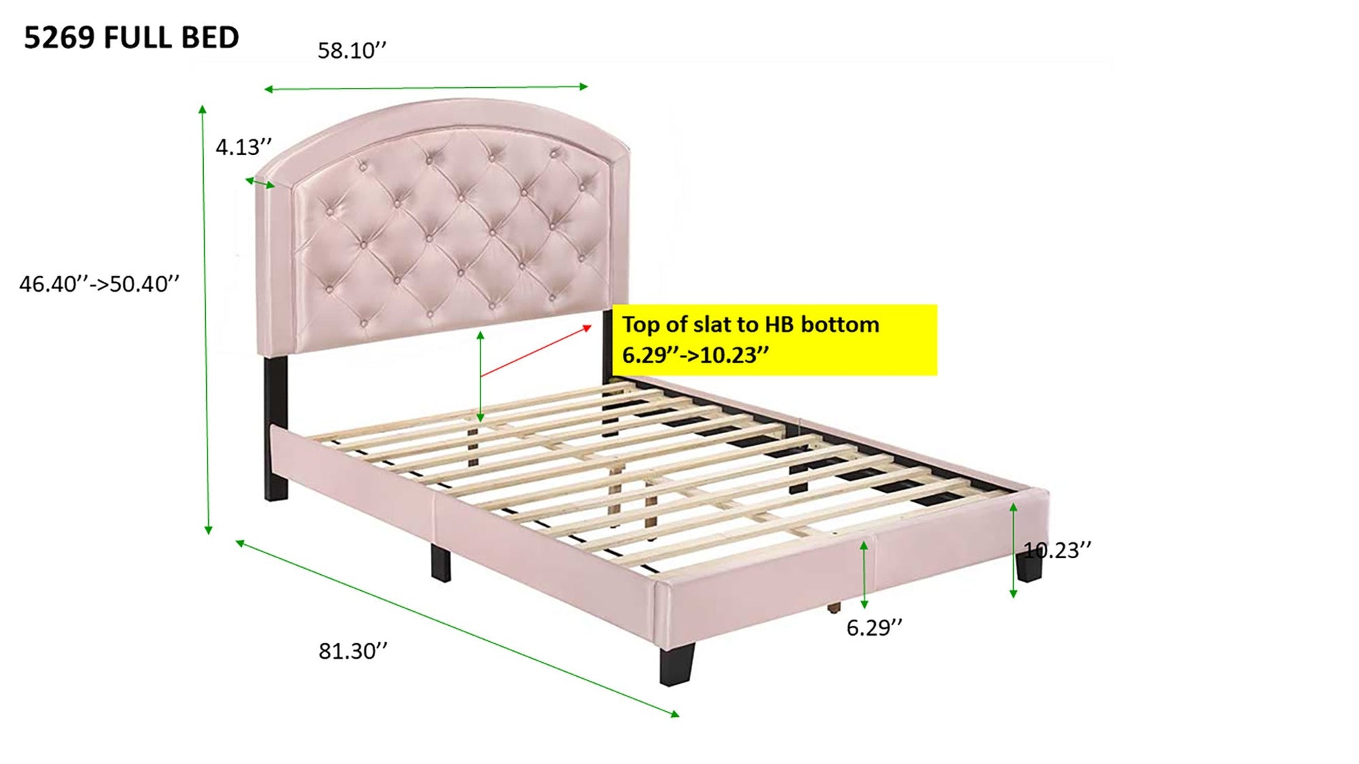 Gaby Silver Full Upholstered Platform Bed - 5269PUSL-F - Luna Furniture - Dallas Store