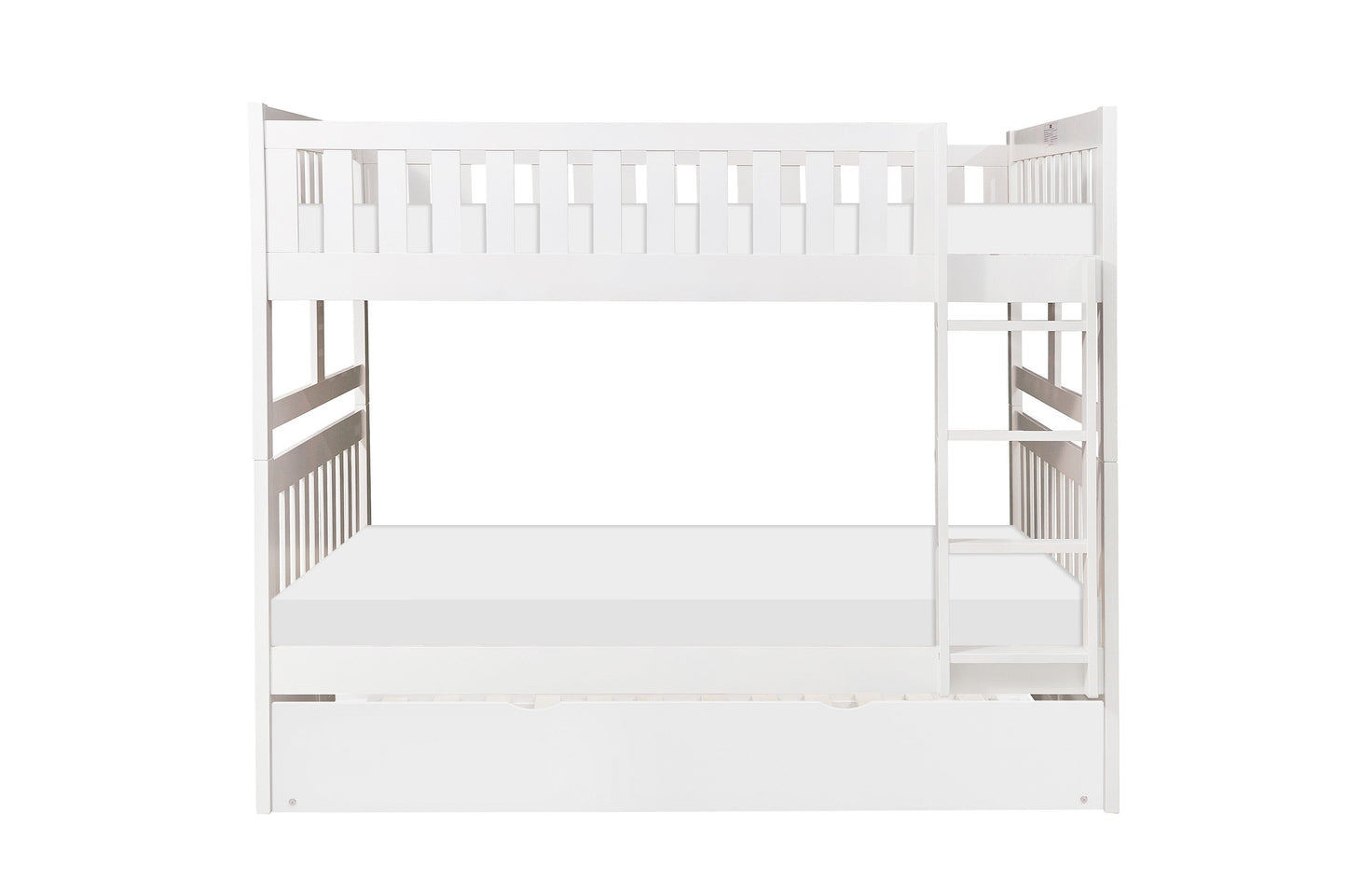 Galen White Full/Full Bunk Bed with Twin Trundle - SET | B2053FFW-1 | B2053FFW-2 | B2053FFW-SL | B2053W-R - Luna Furniture - Dallas Store