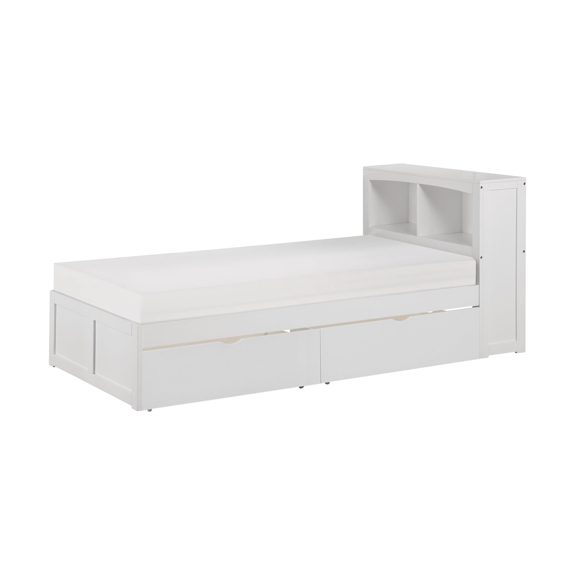Galen White Twin Bookcase Bed with Storage Boxes - SET | B2053BCW-1 | B2053BCW-2 | B2053W-T - Luna Furniture - Dallas Store