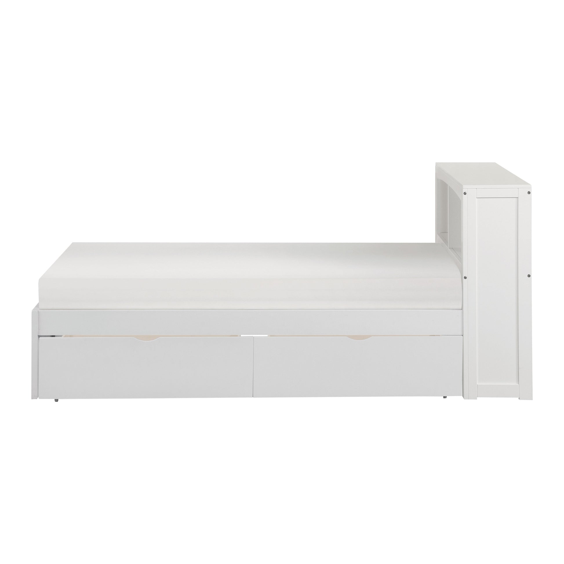 Galen White Twin Bookcase Bed with Storage Boxes - SET | B2053BCW-1 | B2053BCW-2 | B2053W-T - Luna Furniture - Dallas Store