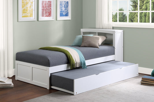 Galen White Twin Bookcase Bed with Twin Trundle - SET | B2053BCW-1 | B2053BCW-2 | B2053W-R - Luna Furniture - Dallas Store