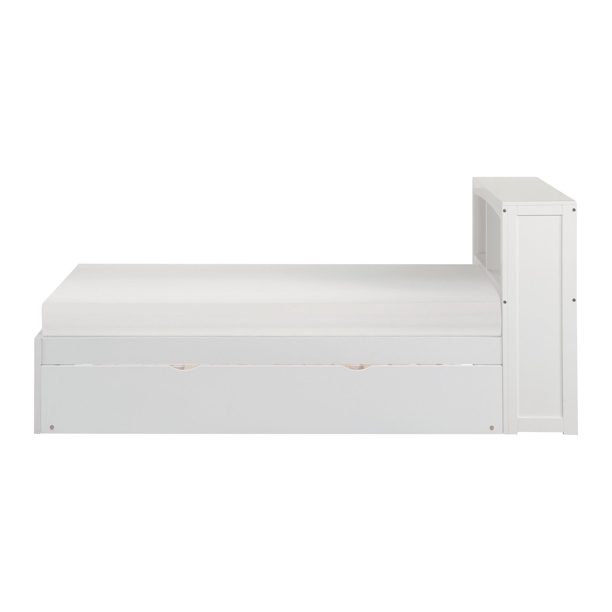 Galen White Twin Bookcase Bed with Twin Trundle - SET | B2053BCW-1 | B2053BCW-2 | B2053W-R - Luna Furniture - Dallas Store