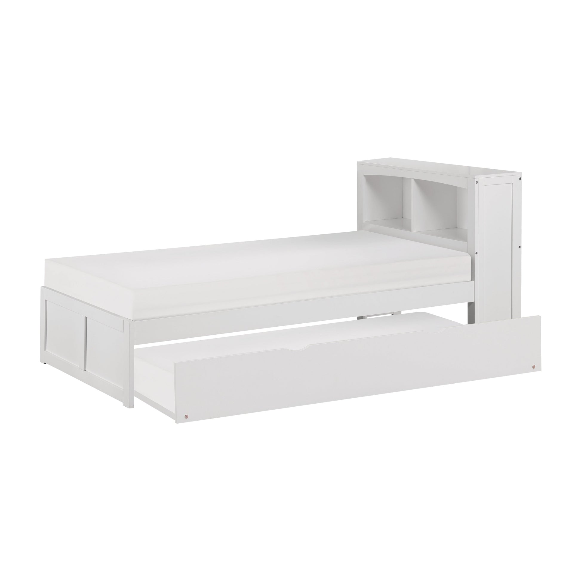 Galen White Twin Bookcase Bed with Twin Trundle - SET | B2053BCW-1 | B2053BCW-2 | B2053W-R - Luna Furniture - Dallas Store