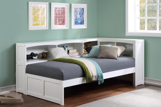 Galen White Twin Bookcase Corner Bed - SET | B2053BCW-1 | B2053BCW-2 | B2053BCW-BC - Luna Furniture - Dallas Store