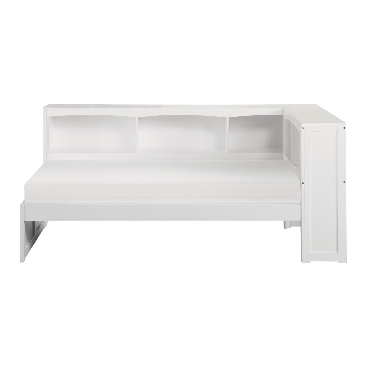 Galen White Twin Bookcase Corner Bed - SET | B2053BCW-1 | B2053BCW-2 | B2053BCW-BC - Luna Furniture - Dallas Store