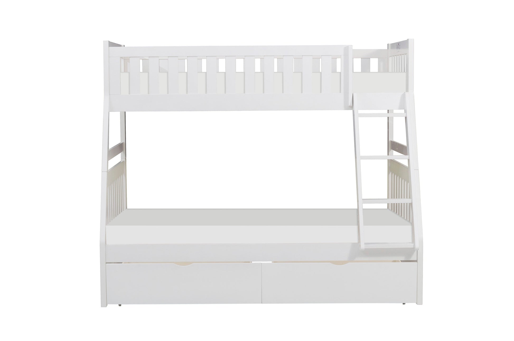 Galen White Twin/Full Bunk Bed with Storage Boxes - SET | B2053TFW-1 | B2053TFW-2 | B2053TFW-SL | B2053W-T - Luna Furniture - Dallas Store