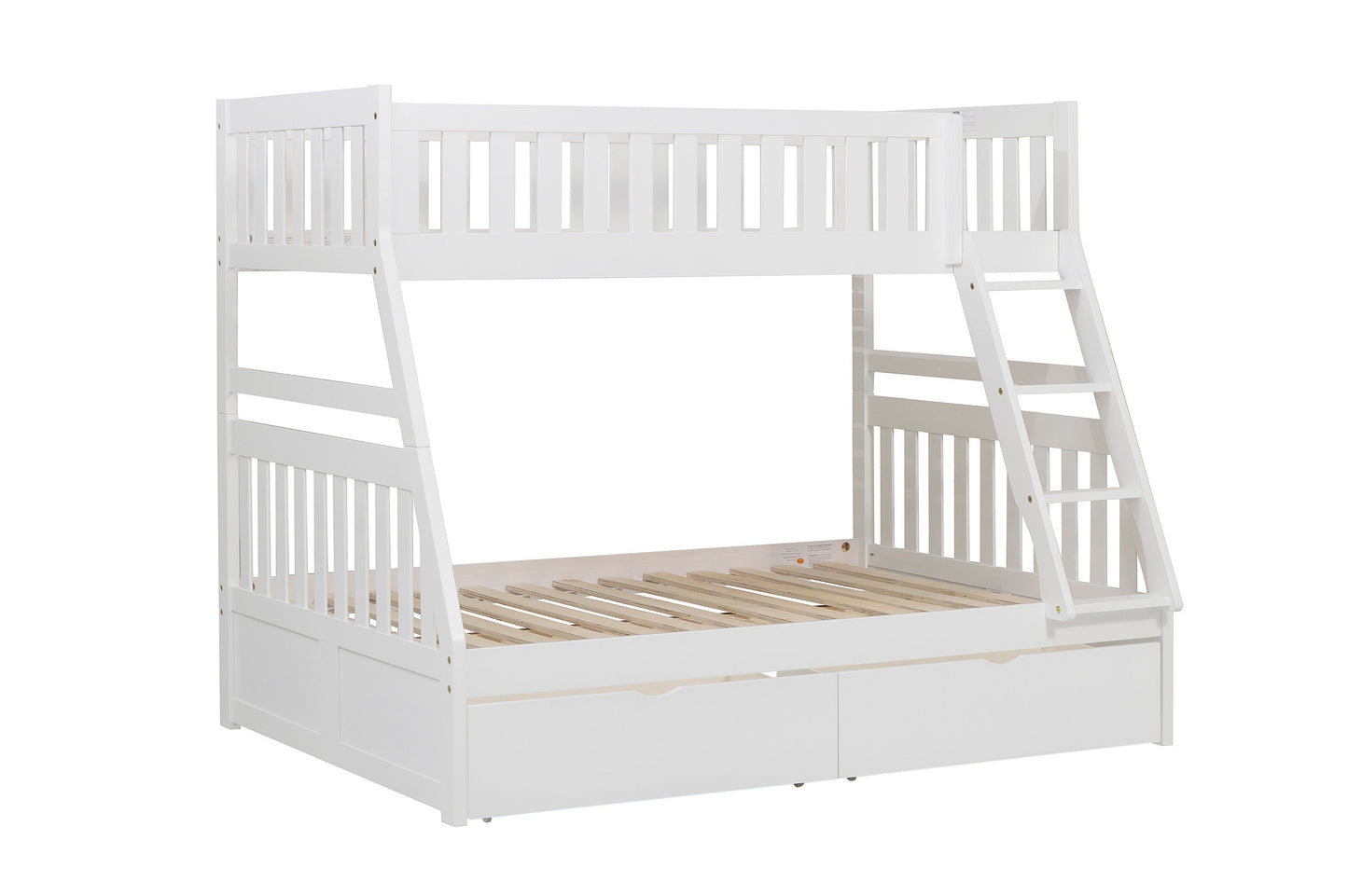 Galen White Twin/Full Bunk Bed with Storage Boxes - SET | B2053TFW-1 | B2053TFW-2 | B2053TFW-SL | B2053W-T - Luna Furniture - Dallas Store