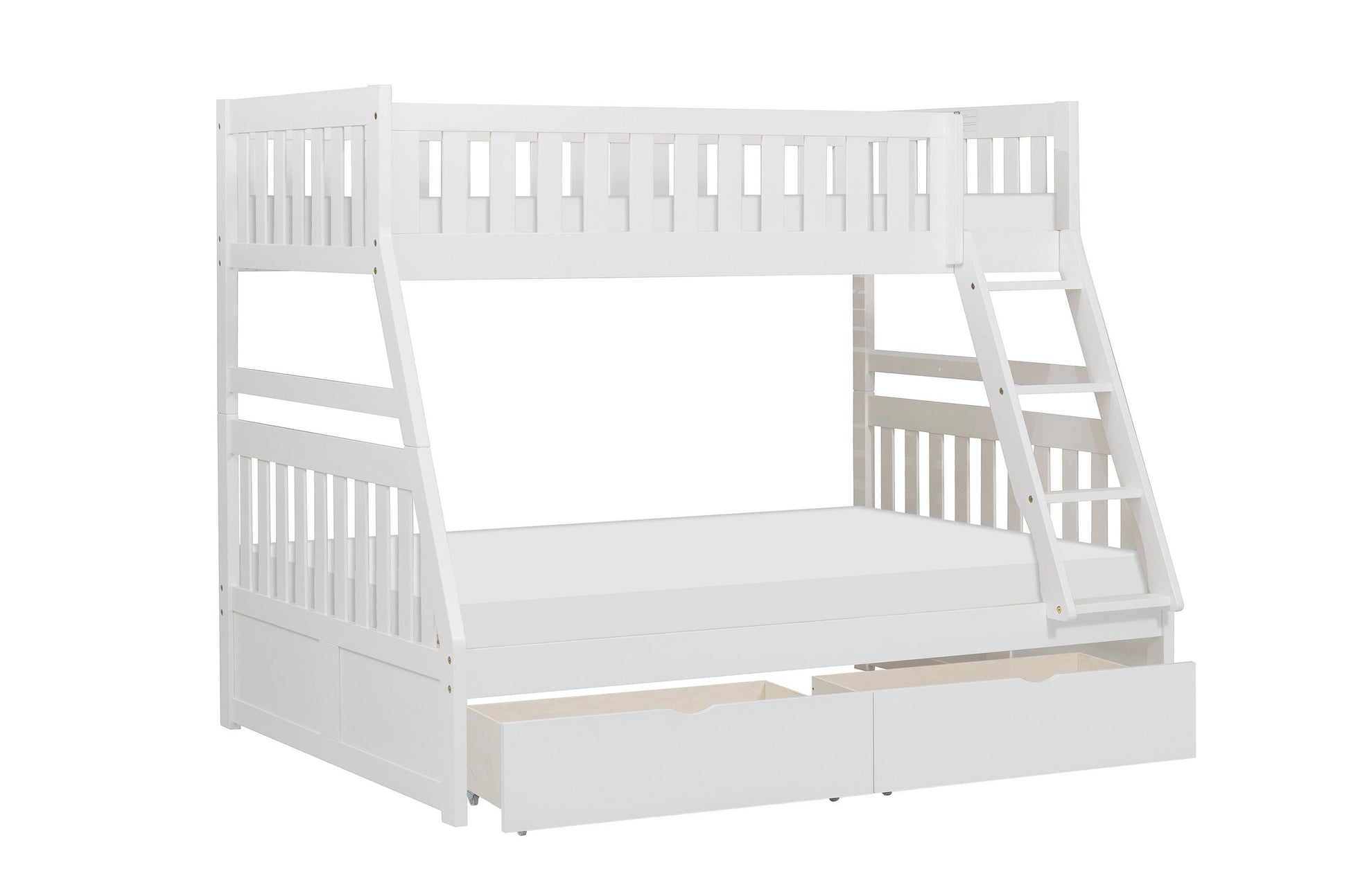 Galen White Twin/Full Bunk Bed with Storage Boxes - SET | B2053TFW-1 | B2053TFW-2 | B2053TFW-SL | B2053W-T - Luna Furniture - Dallas Store