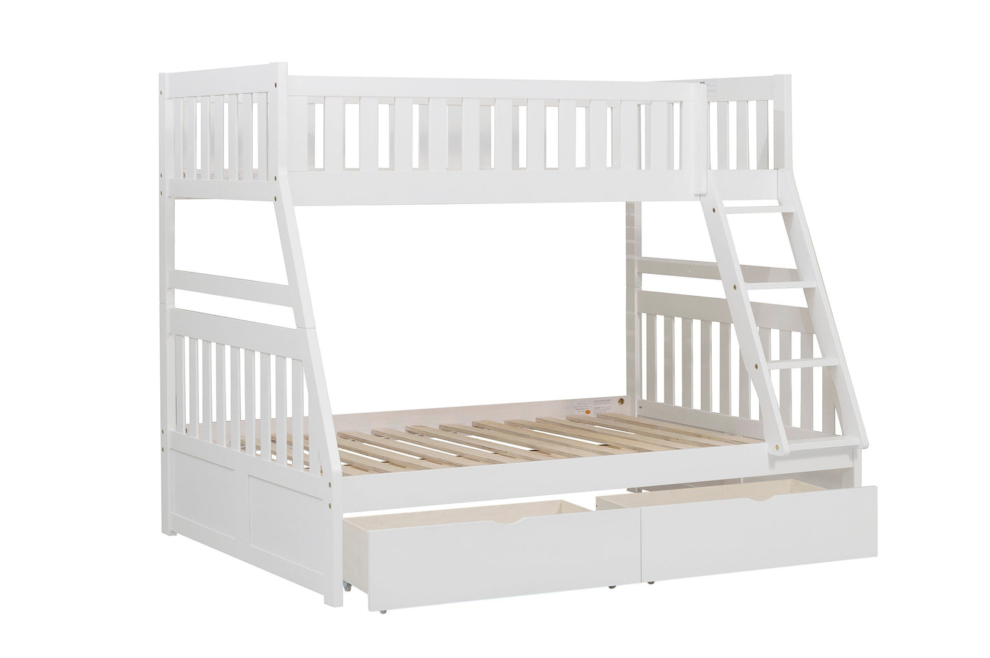 Galen White Twin/Full Bunk Bed with Storage Boxes - SET | B2053TFW-1 | B2053TFW-2 | B2053TFW-SL | B2053W-T - Luna Furniture - Dallas Store