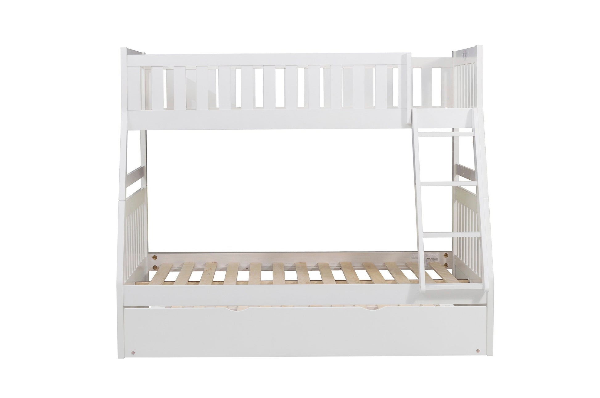 Galen White Twin/Full Bunk Bed with Twin Trundle - SET | B2053TFW-1 | B2053TFW-2 | B2053TFW-SL | B2053W-R - Luna Furniture - Dallas Store