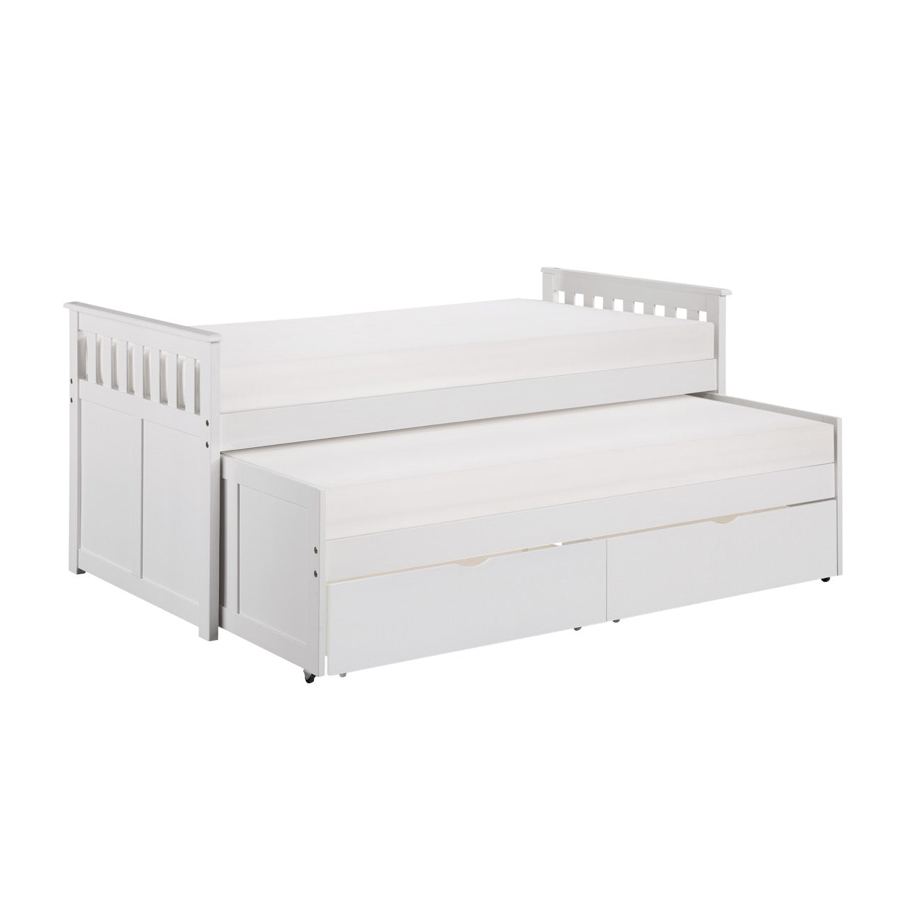 Galen White Twin/Twin Bed with Storage Boxes - SET | B2053RTW-1 | B2053RTW-2 | B2053RTW-SL | B2053W-T - Luna Furniture - Dallas Store