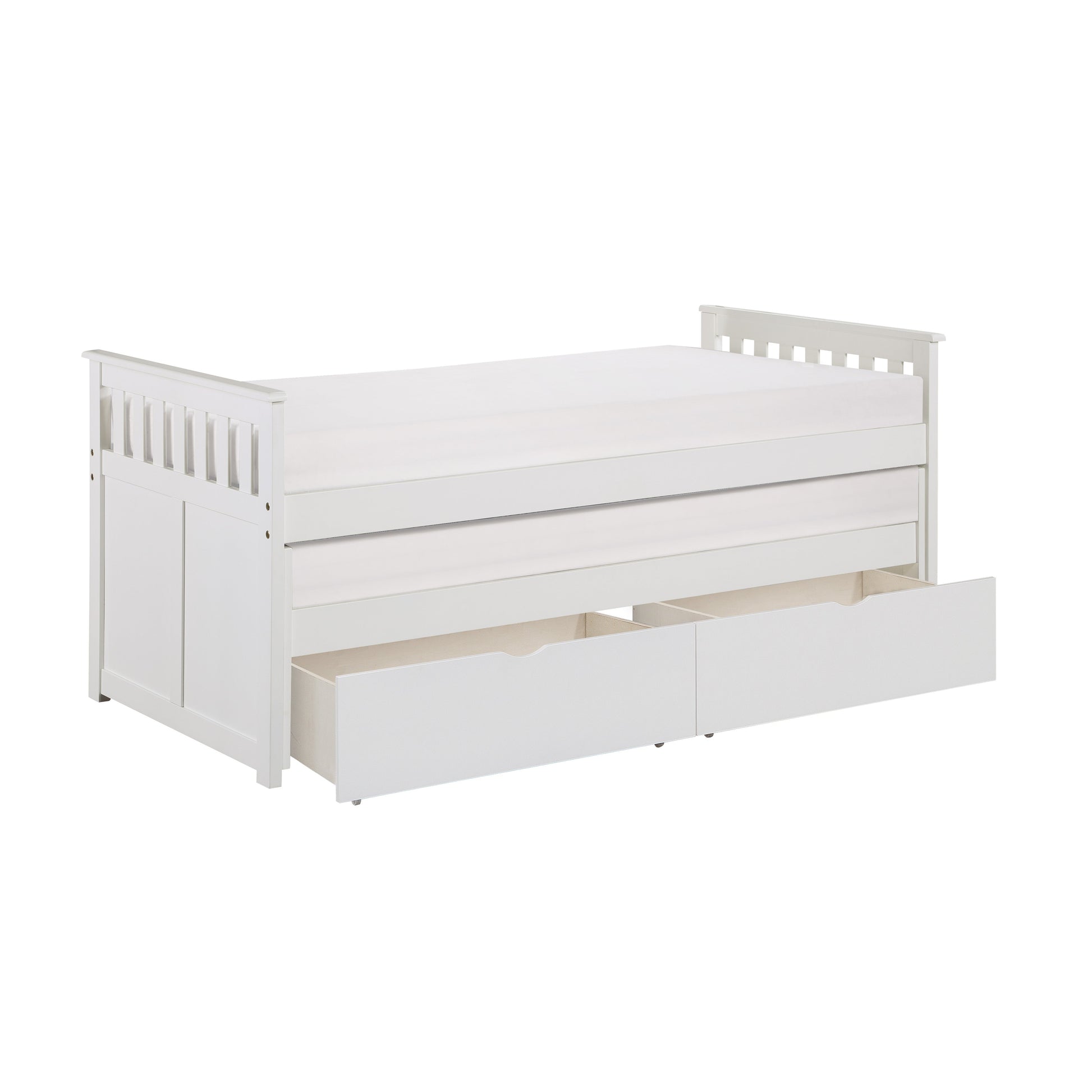 Galen White Twin/Twin Bed with Storage Boxes - SET | B2053RTW-1 | B2053RTW-2 | B2053RTW-SL | B2053W-T - Luna Furniture - Dallas Store