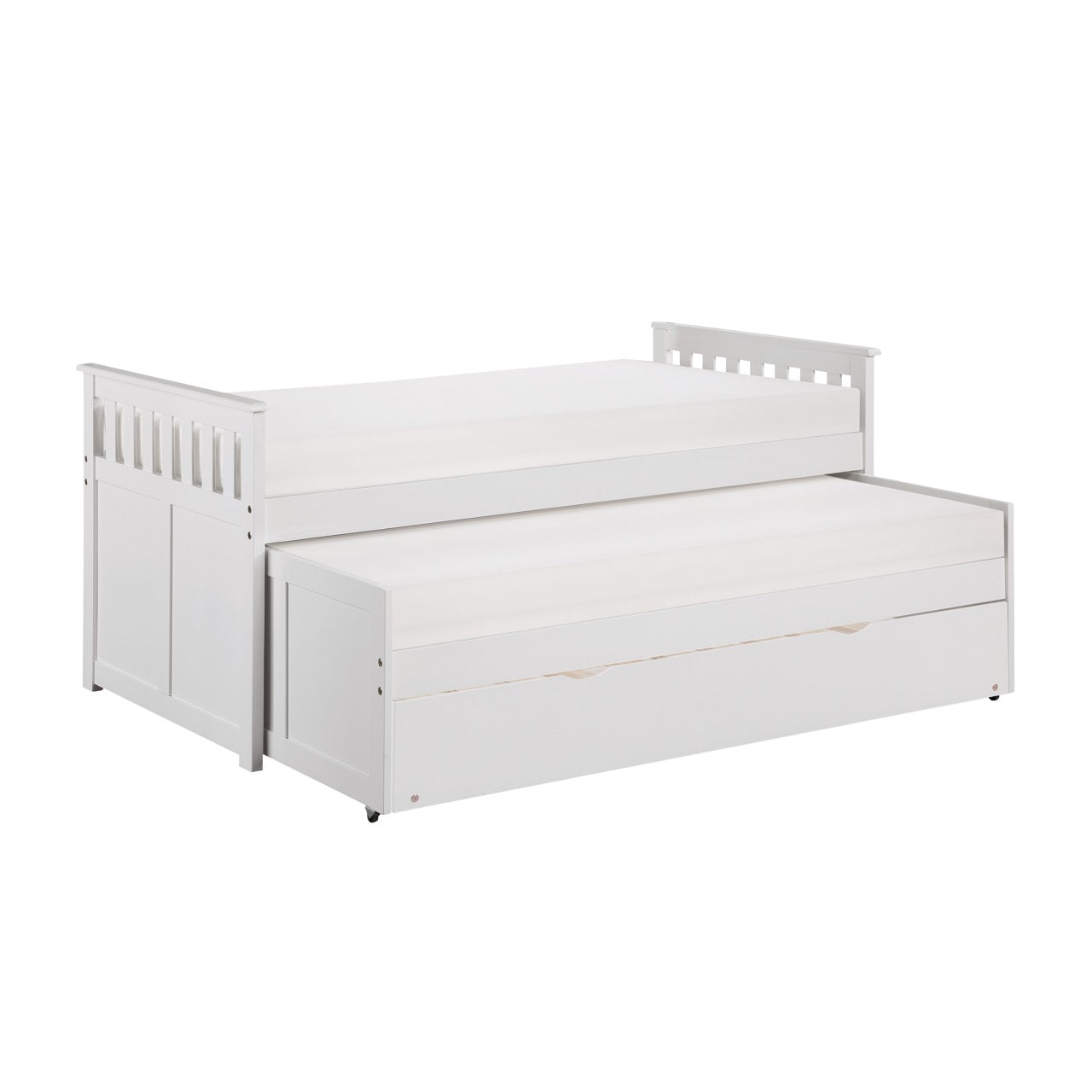 Galen White Twin/Twin Bed with Twin Trundle - SET | B2053RTW-1 | B2053RTW-2 | B2053RTW-SL | B2053W-R - Luna Furniture - Dallas Store