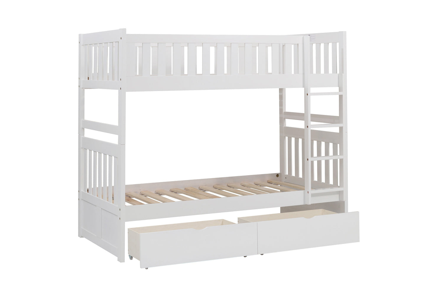 Galen White Twin/Twin Bunk Bed with Storage Boxes - SET | B2053W-1 | B2053W-2 | B2053W-SL | B2053W-T - Luna Furniture - Dallas Store