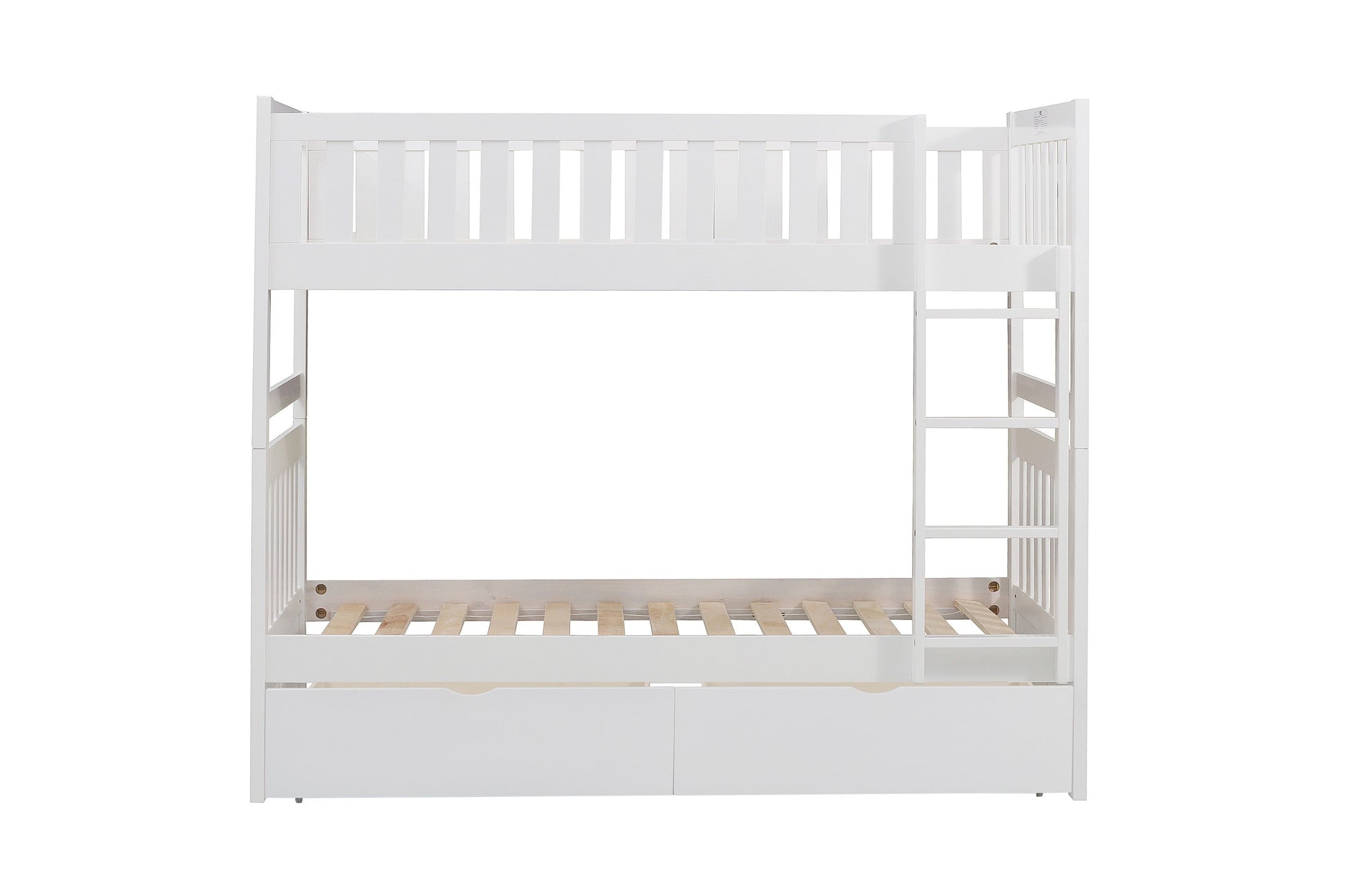 Galen White Twin/Twin Bunk Bed with Storage Boxes - SET | B2053W-1 | B2053W-2 | B2053W-SL | B2053W-T - Luna Furniture - Dallas Store