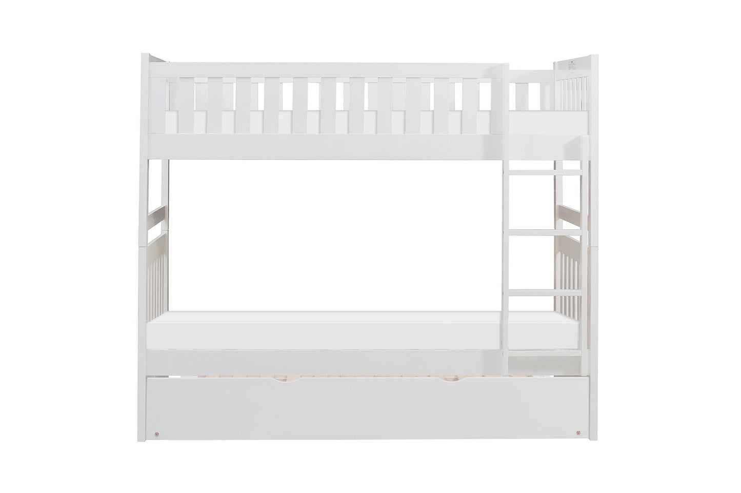 Galen White Twin/Twin Bunk Bed with Twin Trundle - SET | B2053W-1 | B2053W-2 | B2053W-SL | B2053W-R - Luna Furniture - Dallas Store