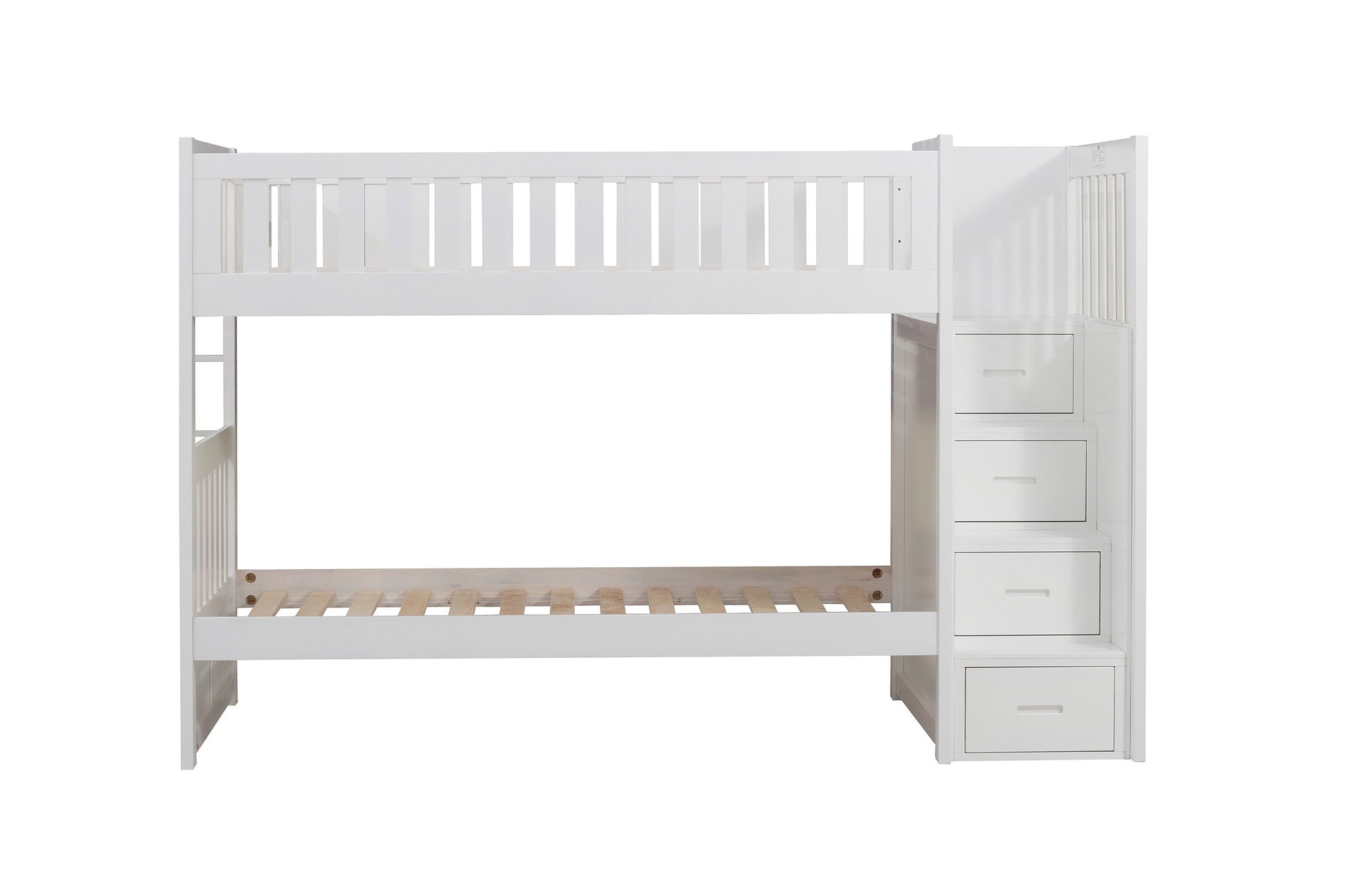 Galen White Twin/Twin Step Bunk Bed - SET | B2053SBW-1 | B2053SBW-2 | B2053SBW-3 | B2053SBW-SL - Luna Furniture - Dallas Store