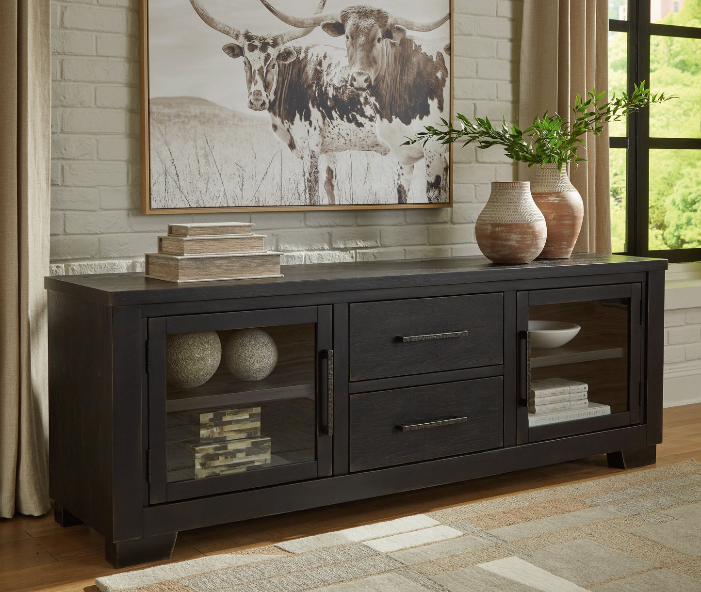 Galliden Black 80" TV Stand - W841-168 - Luna Furniture - Dallas Store