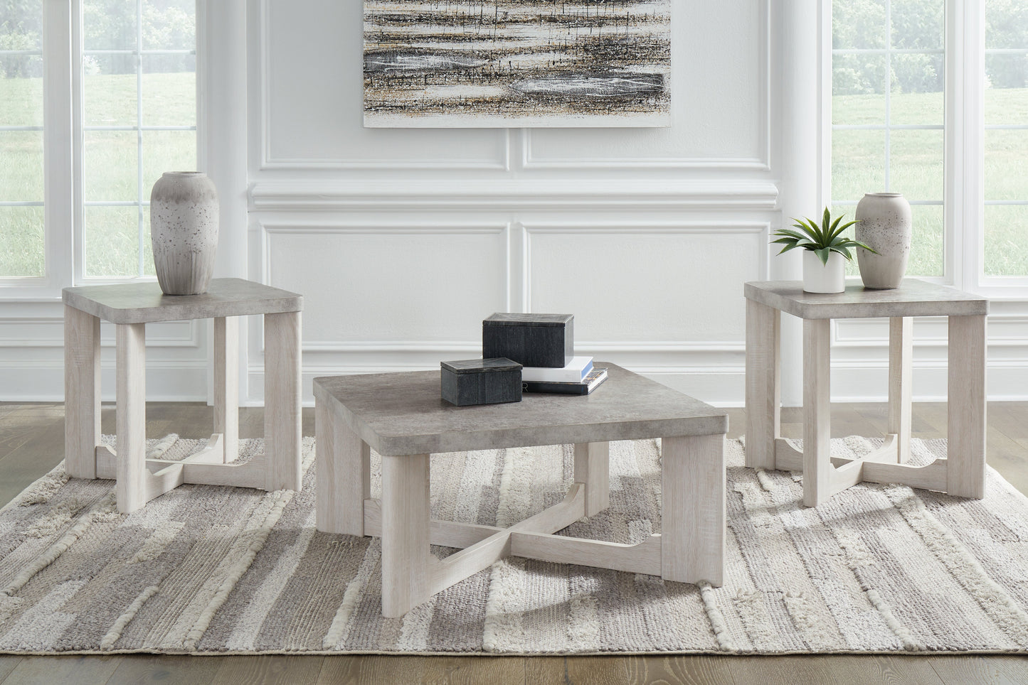 Garnilly Whitewash Table (Set of 3) - T247-13 - Luna Furniture - Dallas Store